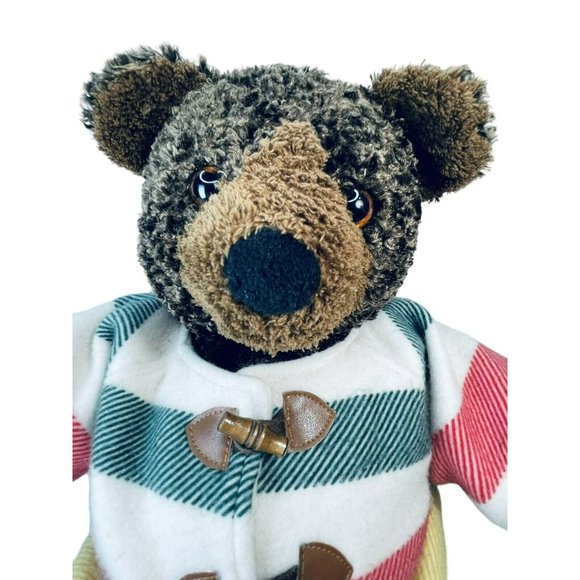 L.L. Bean Brown Soft Plush Stuffed Teddy Bear w Trapper Jacket 17” Toy Possible - Picture 2 of 12